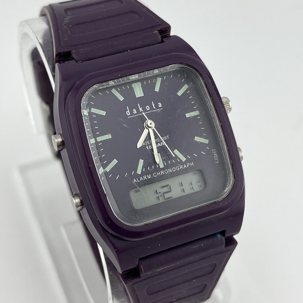 Dakota Moon Glow Watch‎ Women 33mm Purple Analog/Digital- New Battery